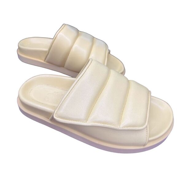 GIABORGHINI STITCHED PUFFY SLIDES Made in Italy NWOB Size 36 - Picture 5 of 7